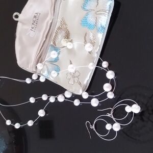 Honora Floating Pearl Necklace and Earrings